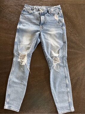 Good American Light Blue Distressed Ankle Jeans 27 4
